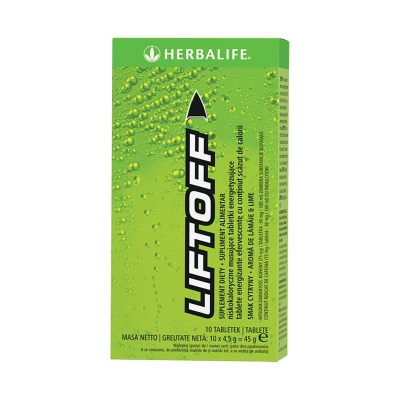 Herbalife Liftoff Napój energetyczny o smaku cytrynowym 10 tabletek Herbalife Liftoff Napój energetyczny o smaku cytrynowym 10 tabletek